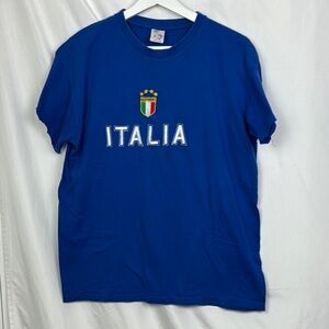 Italia blue soccer football t shirt men’s medium